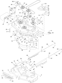 Deck Assembly Diagram and Parts List for 74919TE 400000000-401899999 Toro Lawn Mower