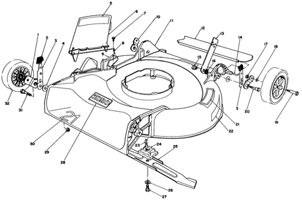 Housing Assembly Diagram and Parts List for 16330 3000001 - 3999999 Toro Lawn Mower
