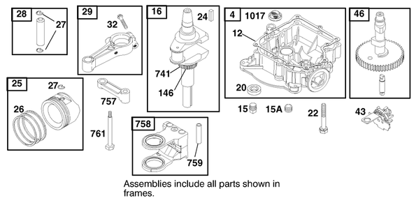 Engine Briggs & Stratton Model 312777-0128-E1 Diagram and Parts List for 71197 9900001 - 9999999 Toro Lawn Tractor