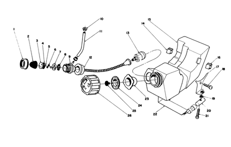 Fuel Tank Assembly Diagram and Parts List for 51644V 1000001 - 1999999 Toro Trimmer