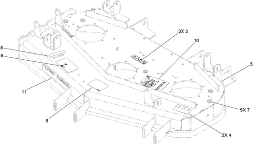 Deck Decal Assembly Diagram and Parts List for 74450TE (290000001-290999999)(2009) Toro Lawn Mower