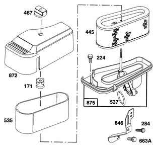 Engine Briggs & Stratton Model 28q777-0668-A1 Diagram and Parts List for 71196 6900001 - 6999999 Toro Lawn Tractor