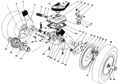 Gear Case Assembly Diagram and Parts List for 16212W 0000001 - 0999999 Toro Lawn Mower