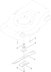 Blade Assembly Diagram and Parts List for 20952 316000001 - 316999999 Toro Lawn Mower