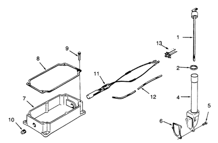 Oil Pan And Dipstick Diagram and Parts List for 73400 3900001 - 3999999 Toro Lawn Tractor