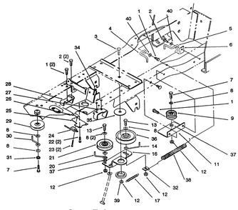 Gear Drive Components Diagram and Parts List for 72063 4900001 - 4999999 Toro Lawn Tractor
