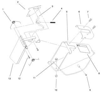 Discharge Door Assembly Diagram and Parts List for 20651 9900001 - 9999999 Toro Lawn Mower