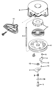 Rewind Starter No. 590604 Diagram and Parts List for 38065 9000001 - 9999999 Toro Snow Blower