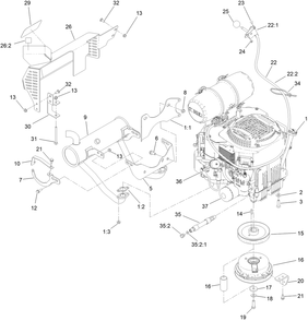 Engine Assembly Diagram and Parts List for 72518 412900000 - 414699999 Toro Lawn Mower