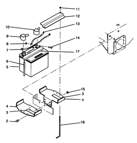 Battery Assembly Diagram and Parts List for 30180 490001 - 490730 Toro Lawn Tractor Accessories