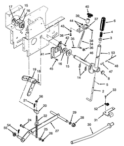 Manual Lift Linkage Diagram and Parts List for 73380 3900001 - 3999999 Toro Lawn Tractor