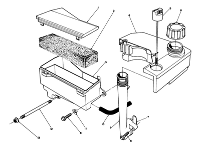 Air Cleaner & Fuel Tank Assembly (Model No. Vmh7) Diagram and Parts List for 20622C 8000001 - 8999999 Toro Lawn Mower