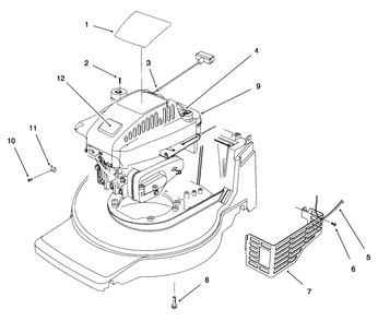 Engine Assembly Diagram and Parts List for 20913B 69000001 - 69999999 Toro Lawn Mower