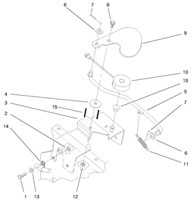 Cruise Control Assembly Diagram and Parts List for 73580 9900001 - 9999999 Toro Lawn Tractor