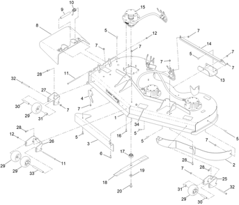 60 Inch Deck Assembly Diagram and Parts List for 18564 414300000 - 999999999 Toro Lawn Mower
