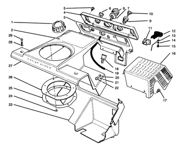 Control Panel & Shrouding Assembly Diagram and Parts List for 38180 6900001 - 6999999 Toro Snow Blower
