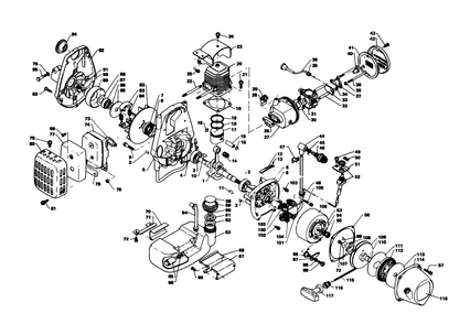 Engine Assembly Diagram and Parts List for 51700 9000001 - 9999999 Toro Trimmer