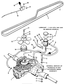 Hydrostatic Transaxle Diagram and Parts List for 32-120EA1 1000001 - 1999999 Toro Lawn Tractor