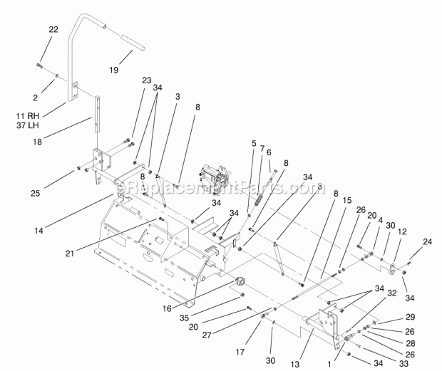 Control Panel Assembly Diagram and Parts List for 74218 200000001-200999999 Toro Lawn Mower