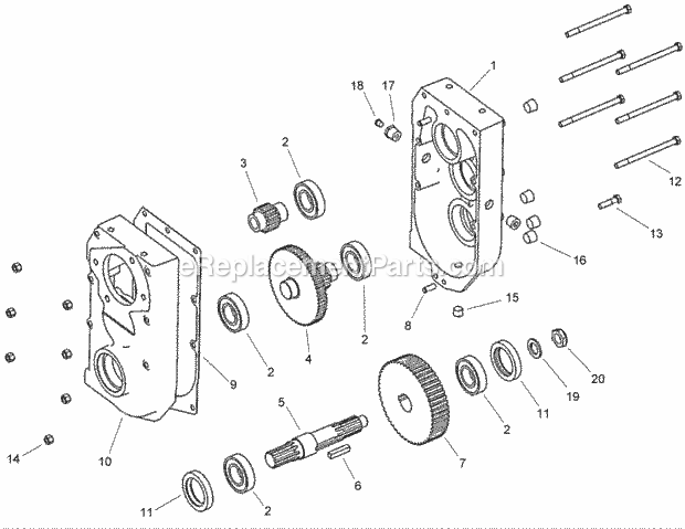 Transmission Assembly Diagram and Parts List for 2011  Toro Lawn Tractor Accessories