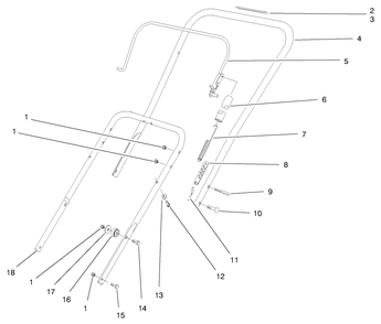 Handle Assembly Diagram and Parts List for 38416 7900001 - 7999999 Toro Snow Blower