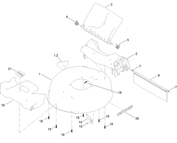 Housing Assembly Diagram and Parts List for 21323 400000000 - 999999999 Toro Lawn Mower
