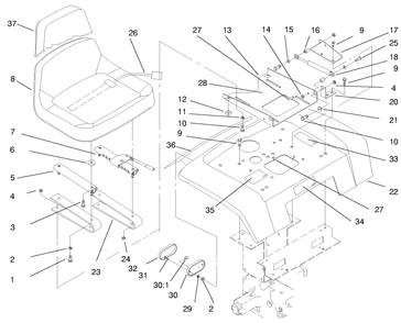 Fender, Seat & Tail Lights Diagram and Parts List for 73502 7900001 - 7999999 Toro Lawn Tractor