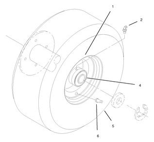 Wheel And Tire Asm Diagram and Parts List for 30183 890001 - 899999 Toro Lawn Tractor Accessories