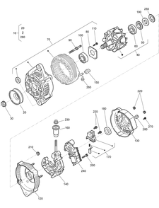 Alternator Components Assembly Diagram and Parts List for 22530 414400000 - 999999999 Toro Lawn Tractor Accessories