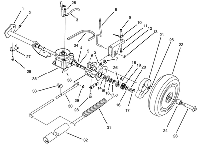 S.P. Rear Axle Assembly Diagram and Parts List for 20922BC 59000001 - 59999999 Toro Lawn Mower