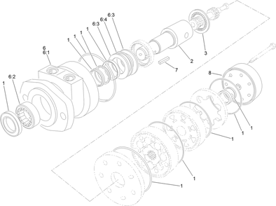 Hydraulic Motor Assembly No. 108-5595 Diagram and Parts List for 22472 404320000 - 999999999 Toro Lawn Tractor Accessories