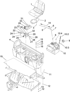Seat Base Assembly Diagram and Parts List for 12004 240000001 - 240999999 Toro Lawn Tractor