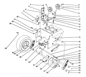 Traction Drive Assembly Diagram and Parts List for 38574 1000001 - 1999999 Toro Snow Blower