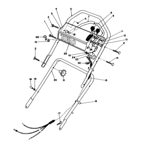 Handle Assembly Diagram and Parts List for 16212C 6000001 - 6999999 Toro Lawn Mower
