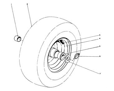 Wheel Assembly Diagram and Parts List for 38095 5000001 - 5999999 Toro Snow Blower