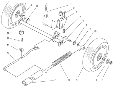 Rear Axle Assembly Diagram and Parts List for 21052 8900001 - 8999999 Toro Lawn Mower