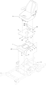 Seat Mount Assembly Diagram and Parts List for 74454 400000000-999999999 Toro Lawn Tractor