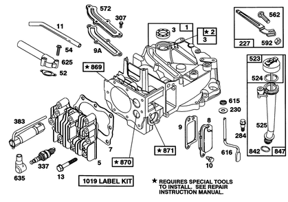 Engine Briggs & Stratton Model 122702-3171-01 Diagram and Parts List for 16403 1000001 - 1999999 Toro Lawn Mower