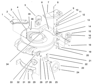 Housing Assembly Diagram and Parts List for 20444 5900001 - 5999999 Toro Lawn Mower