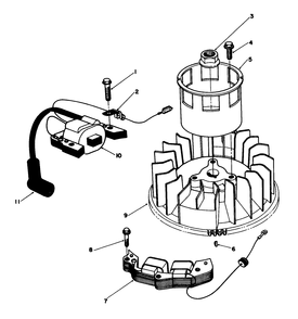 Magneto & Flywheel Assembly Diagram and Parts List for 20628C 6000001 - 6999999 Toro Lawn Mower