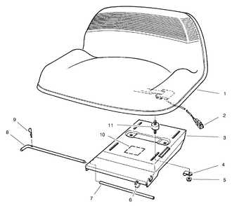 Seat Assembly Diagram and Parts List for 70084 8900001 - 8999999 Toro Lawn Tractor