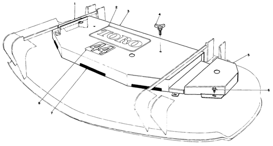 Cutting Unit Deck Covers Diagram and Parts List for 30144 801222 - 899999 Toro Lawn Mower