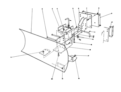 Grader Blade Assembly Model 59099 (Optional) Diagram and Parts List for 38050 5000001 - 5999999 Toro Snow Blower