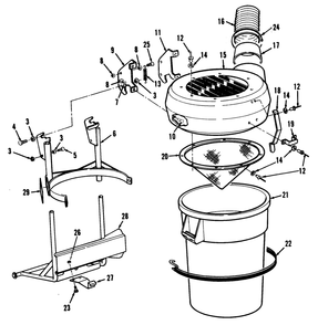 Canister & Frame Assembly Diagram and Parts List for 07-52VY01 2000001 - 2999999 Toro Lawn Tractor Accessories