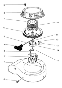 Recoil Assembly(Model No. 47pt7-7) Diagram and Parts List for 22043 8900001 - 8999999 Toro Lawn Mower