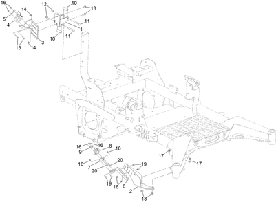 Trimmer Mount Assembly Diagram and Parts List for 145-8402  Toro Lawn Tractor Accessories