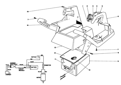 Upper Case Assembly Diagram and Parts List for 51512 5000001 - 5999999 Toro Trimmer