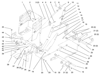 Lift Lever And Height Of Cut Diagram and Parts List for 72102 7900001 - 7999999 Toro Lawn Tractor
