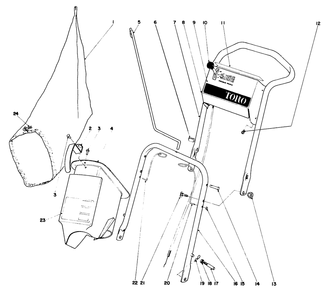 Handle Assembly Diagram and Parts List for 19400 4000001 - 4999999 Toro Lawn Mower