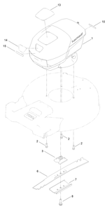 Motor Module And Blade Assembly Diagram and Parts List for 21323T 400000000 - 999999999 Toro Lawn Mower